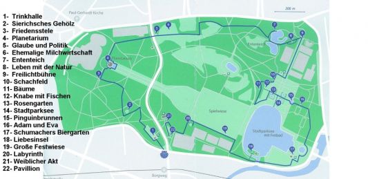 0 Pilgerweg-Stationen Stadtparkplan